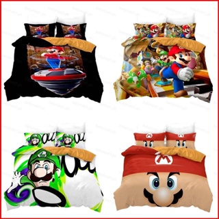 Fash The Super Mario Bros 3in1 ชุดเครื่องนอน ผ้าปูที่นอน ผ้าห่ม ผ้านวม ห้องนอน ซักทําความสะอาดได้ สะดวกสบาย