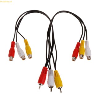 (ลดราคาสูง) Doublebuy 3 RCA Male Jack to 6 RCA Female อะแดปเตอร์ปลั๊กเชื่อมต่อสายเคเบิ้ลวิดีโอ AV