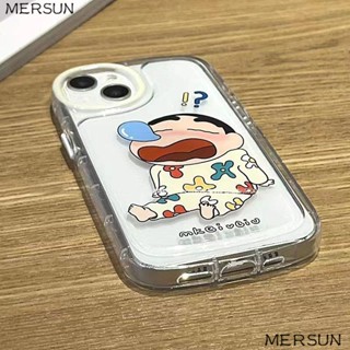 เคสโทรศัพท์มือถือแบบใส ลายการ์ตูนชินจังน่ารัก สําหรับ Apple 14 13promax 12 11pro xr xs 8p 7P 5QBU