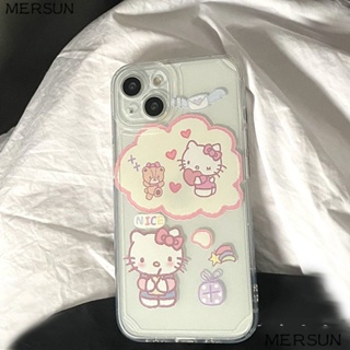 เคสโทรศัพท์มือถือ ลายการ์ตูนเฮลโลคิตตี้น่ารัก เรียบง่าย สําหรับ Iphone Apple 14 13ProMax 12 11 XS XR 0OPO