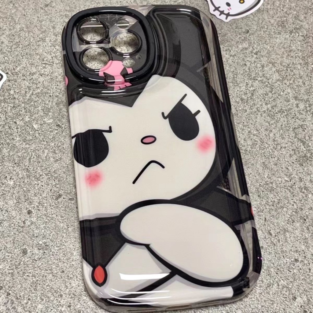 เคสโทรศัพท์มือถือแบบนิ่ม-ใส-กันกระแทก-ลาย-angry-kuromi-baku-l7bu-สําหรับ-apple-14-13promax-12-11pro-xr-xs-7-8p