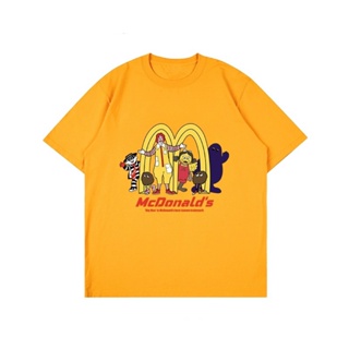 ราคาถูก เสื้อยืดแขนสั้น McDonalds สไตล์เรโทรอเมริกันพร้อมท่อนบน แฟนต้อง เสื้อคู่