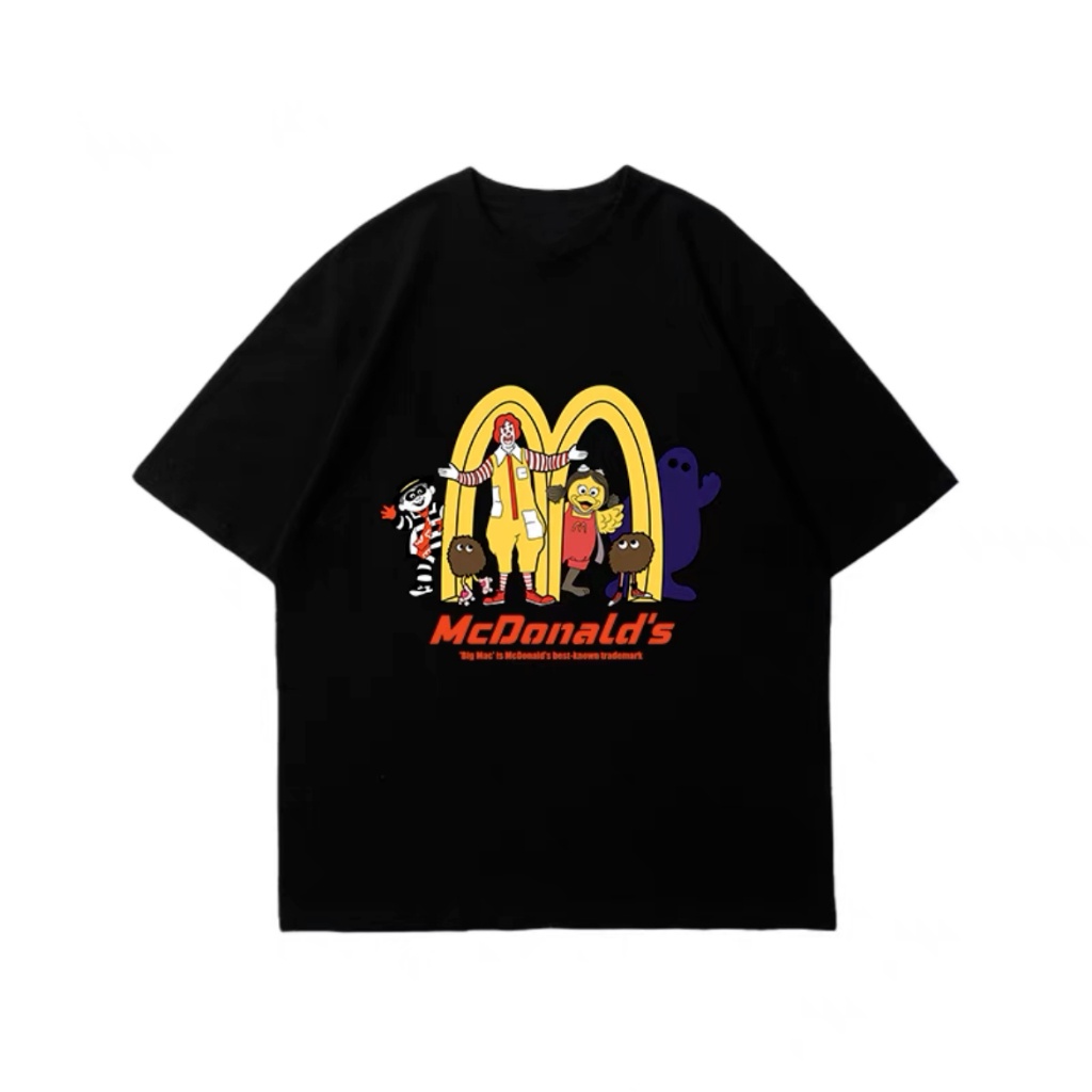 ราคาถูก-เสื้อยืดแขนสั้น-mcdonalds-สไตล์เรโทรอเมริกันพร้อมท่อนบน-แฟนต้อง-เสื้อคู่