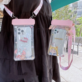 กระเป๋าใส่โทรศัพท์มือถือ กันน้ํา ลายการ์ตูน Melody Stitch น่ารัก สําหรับว่ายน้ํา ดําน้ํา