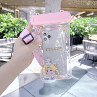 เคสโทรศัพท์มือถือ กันน้ํา ลายการ์ตูนเซเลอร์มูนน่ารัก แบบสากล สําหรับว่ายน้ํา ดําน้ํา