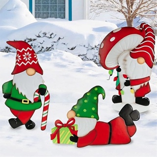 [EPAY] ปลั๊กกราวด์ สเตนเลส โลหะ รูปซานตาคลอส สีแดง ติดตั้งง่าย สําหรับตกแต่งสวน คริสต์มาส