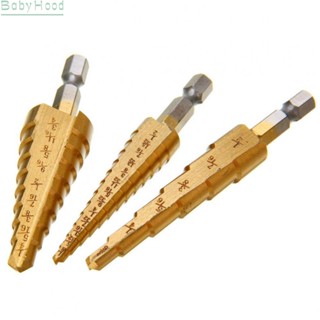 【Big Discounts】3PC Titanium Coated Step Drill Bit Reamer reaming 1/8-3/4 Wood Metal Hole Cutter#BBHOOD