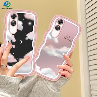 เคสโทรศัพท์มือถือ TPU ขอบโค้ง ลายก้อนเมฆ ดวงจันทร์ ดาว สําหรับ OPPO A38 A17 A57 A78 A58 Reno 8T A15 A16K A54 A12 A5S A7 A94 A93 A3S A53 A31 A52 A74 A95 A96 A37 F9 A1K A76 A36 5F A9 2020