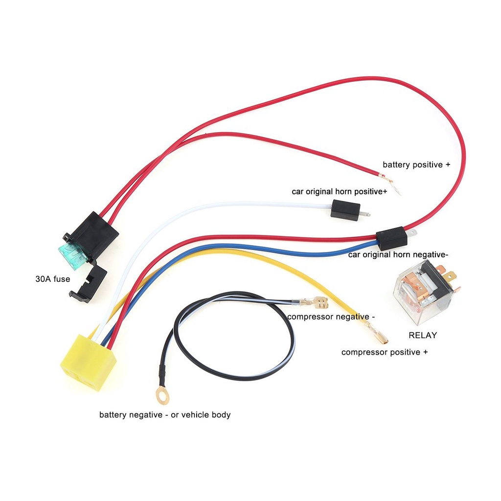 สายไฟ-12v-และรีเลย์-สําหรับแตรลมรถยนต์-รถบรรทุก-ยานพาหนะ