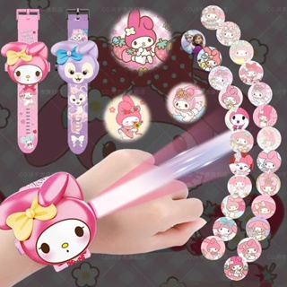 นาฬิกาข้อมือ ลายการ์ตูน Sanrio Cinnamoroll Melody Hello Kitty 24 สําหรับเด็ก