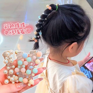 Candy ball, ball, telephone line, hair ring, girls head rope, no hair, high elastic band, childrens pearl high ponytail.