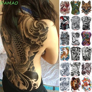 Damao สติกเกอร์รอยสัก ขนาดใหญ่|แทททูชั่วคราว ลายมังกร