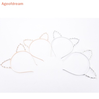 [Ageofdream] ที่คาดผม อัลลอย ประดับมุก พลอยเทียม หูแมว น่ารัก แฟชั่นใหม่ สําหรับผู้หญิง