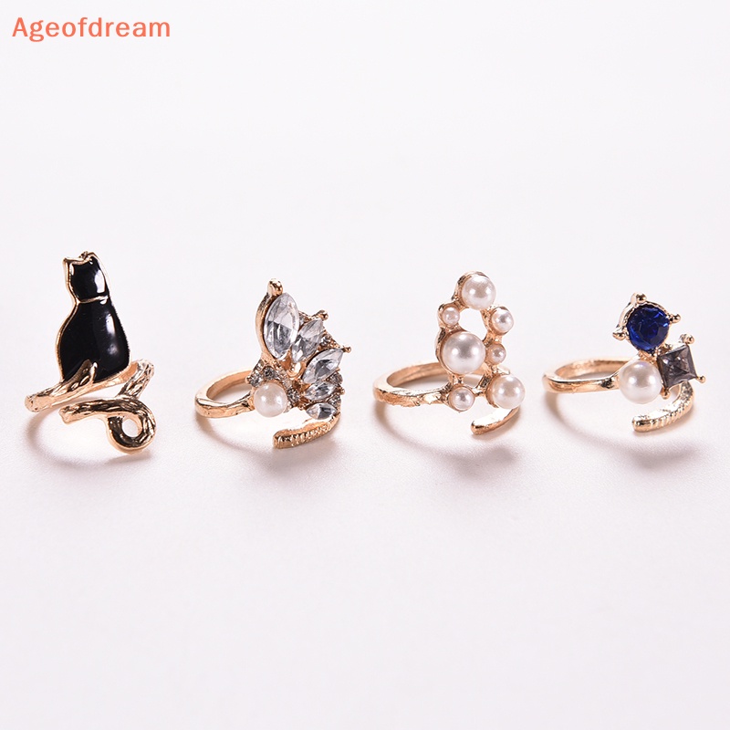 ageofdream-ชุดแหวนเพทาย-รูปแมว-ประดับไข่มุก-แฟชั่นสําหรับผู้หญิง-4-ชิ้น-ต่อชุด