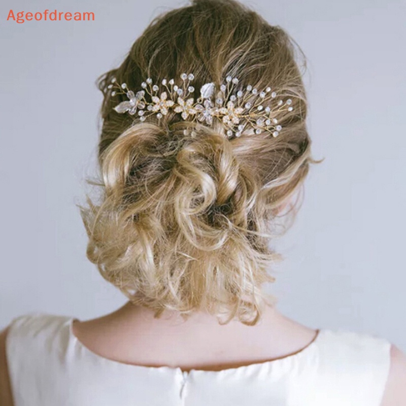 ageofdream-ใหม่-กิ๊บติดผม-ประดับมุก-พลอยเทียม-สีทอง-เครื่องประดับ-สําหรับผู้หญิง-เจ้าสาว-งานแต่งงาน