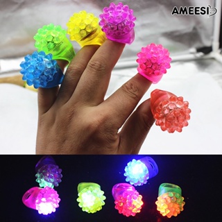 Ameesi แหวนสวมนิ้วมือ LED รูปสตรอเบอร์รี่ เรืองแสง ของขวัญปาร์ตี้ สําหรับเด็ก