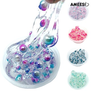 Ameesi สไลม์คริสตัลใส ลูกปัดหลากสี ปุยนุ่ม ดินเหนียว คลายเครียด ของเล่นเด็ก