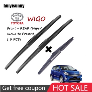 Hys ใบปัดน้ําฝน ด้านหน้า และด้านหลัง คุณภาพสูง สําหรับ Toyota Wigo K14+21+12A