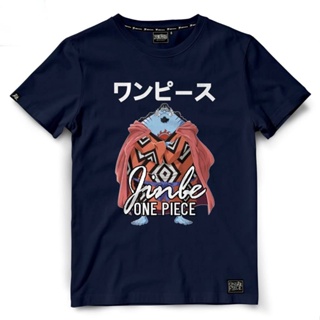 ร้อนขายผ้าฝ้ายแขนสั้น Dextreme T-shirt DOP-1477  One Piece ลาย Jinbe มีสีกรมและสีดำ