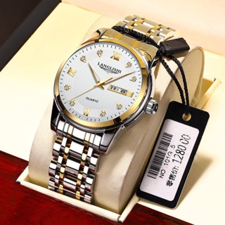 ของแท้ LANGLISHI Swiss Brand [พร้อมส่ง] 618 นาฬิกาข้อมือ หน้าปัดบอกปฏิทิน เรืองแสง กันน้ํา สําหรับผู้ชาย