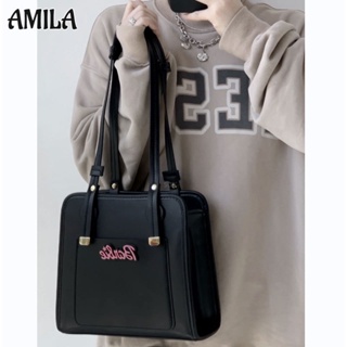 AMILA กระเป๋าสะพายแฟชั่นสตรีใหม่ กระเป๋าถืออเนกประสงค์ความจุขนาดใหญ่ยอดนิยม