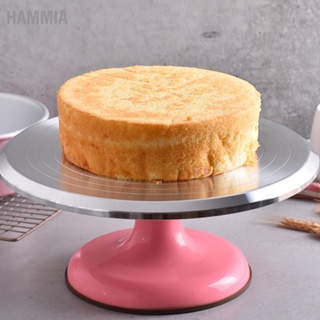  HAMMIA 10 นิ้วหมุนเค้กตกแต่งยืนมืออาชีพอลูมิเนียมอัลลอยด์จานเสียงเค้กสำหรับอุปกรณ์ตกแต่งเค้กบ้าน