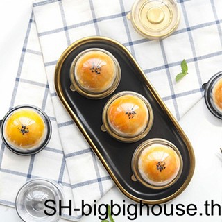 【Biho】กล่องพลาสติกใส ทรงกลม สําหรับใส่ขนมไหว้พระจันทร์ มัฟฟิน คุกกี้ เค้ก 1/2 50 ชิ้น