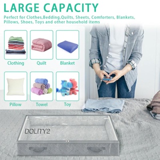 [Dolity2] กระเป๋าจัดระเบียบใต้เตียง พร้อมที่จับ วางซ้อนกันได้ สําหรับเก็บรองเท้า หมอน ผ้าห่ม ของเล่น ตู้เสื้อผ้า