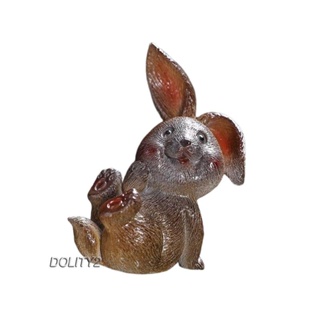 [Dolity2] รูปปั้นกระต่ายฮวงจุ้ยน่ารัก เปลี่ยนสีได้ อุปกรณ์เสริม สําหรับตกแต่งโต๊ะน้ําชา