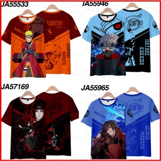 เสื้อยืดแขนสั้นลําลอง พิมพ์ลายการ์ตูนนารูโตะ Sasuke Kakashi 3 มิติ พลัสไซซ์ แฟชั่นสําหรับผู้ชาย และผู้หญิง