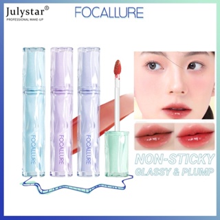 JULYSTAR FOCALLURE Pro-juicy Jelly Watery ลิปกลอสเนื้อมันวาวแบบเกาหลี Long Wear Bare Lip Sensation ให้ความชุ่มชื้นบางเบา