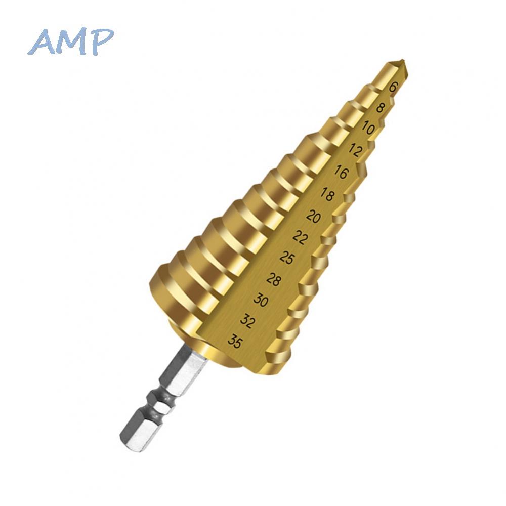 new-8-hss-step-drill-high-speed-steel-unique-structure-6-35mm-gold-hex-shank