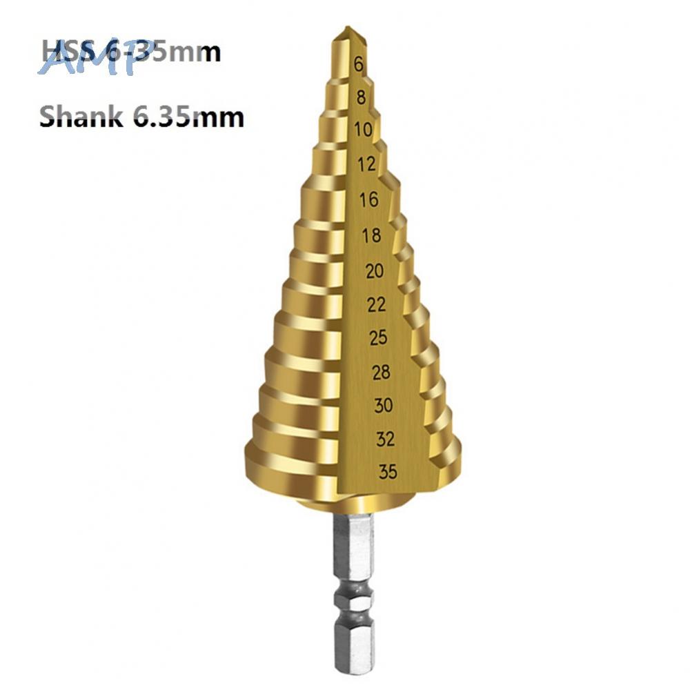 new-8-hss-step-drill-high-speed-steel-unique-structure-6-35mm-gold-hex-shank