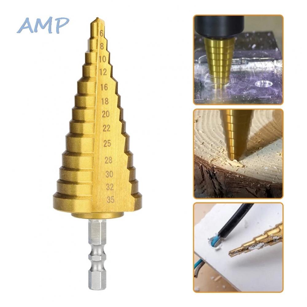 new-8-hss-step-drill-high-speed-steel-unique-structure-6-35mm-gold-hex-shank