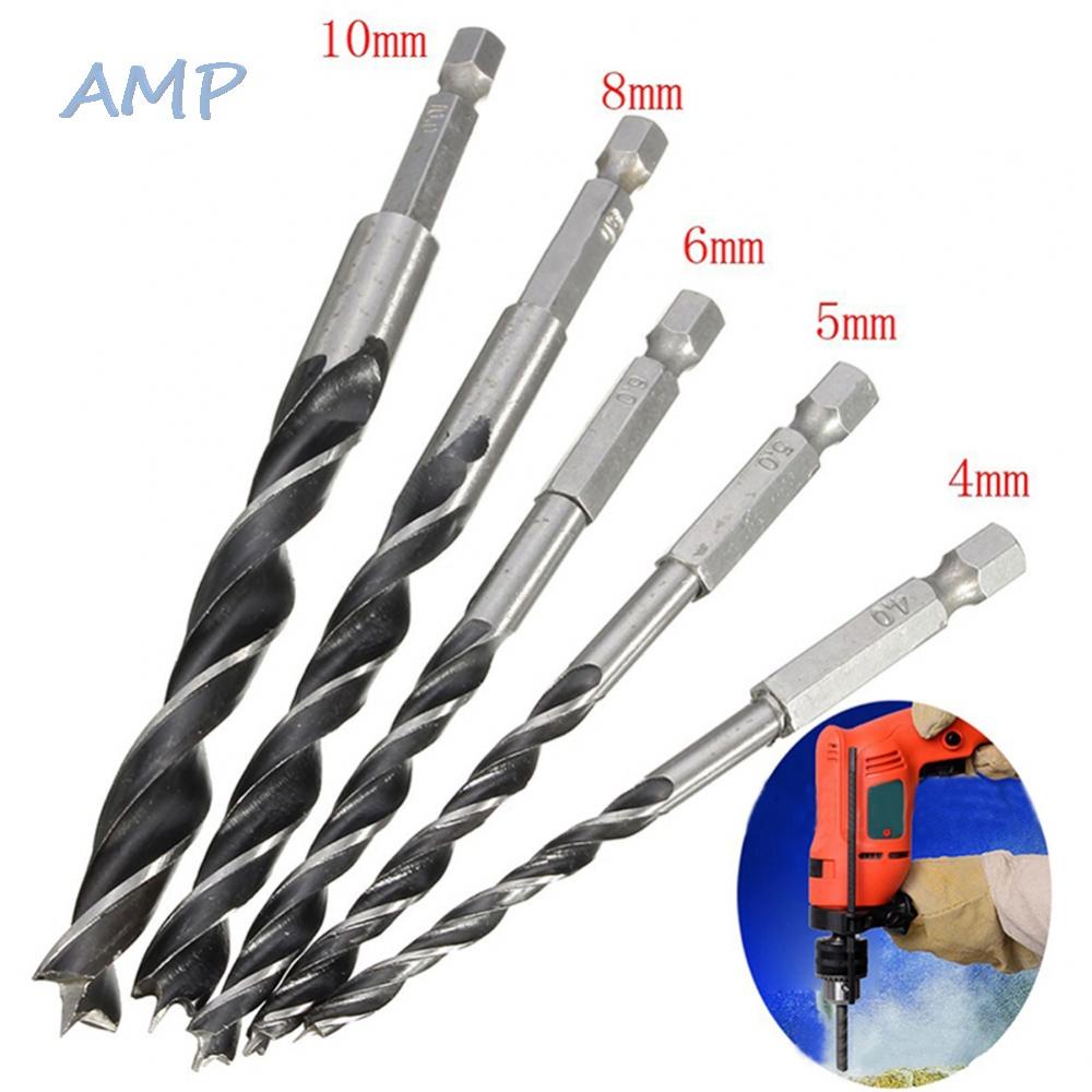 new-8-drill-bits-10mm-5-piece-set-hex-shank-high-carbon-steel-tri-point-drill