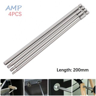 ⚡NEW 8⚡Screwdriver Bit 1/4 Inch 200mm 4pcs H3-H6 Hex Head Magnetic Handle Silver