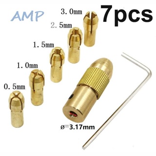 ⚡NEW 8⚡7Pcs/Set Electric Grinder Heads Drill Chuck Shank Clamp Brass 0.5-3.0mm Drilling