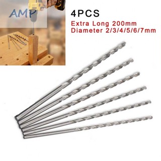 ⚡NEW 8⚡Extra Long Drill Bit Silver For aluminum Metal wood HSS 4Pcs Drilling tool