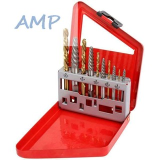 ⚡NEW 8⚡Drill Bit Set 10pcs/Set Handed Stud Remover Screw Extractor W/ 1* metal box