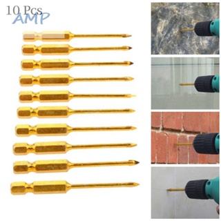 ⚡NEW 8⚡Tile Glass Drill Bits 10pcs Gold Hex Shank Spear Head Tungsten Carbide