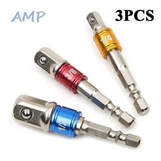 ⚡NEW 8⚡1/4" 3/8" 1/2" 3Pcs Adapter Aluminum Alloy Bit Driver Useful Practical Nice