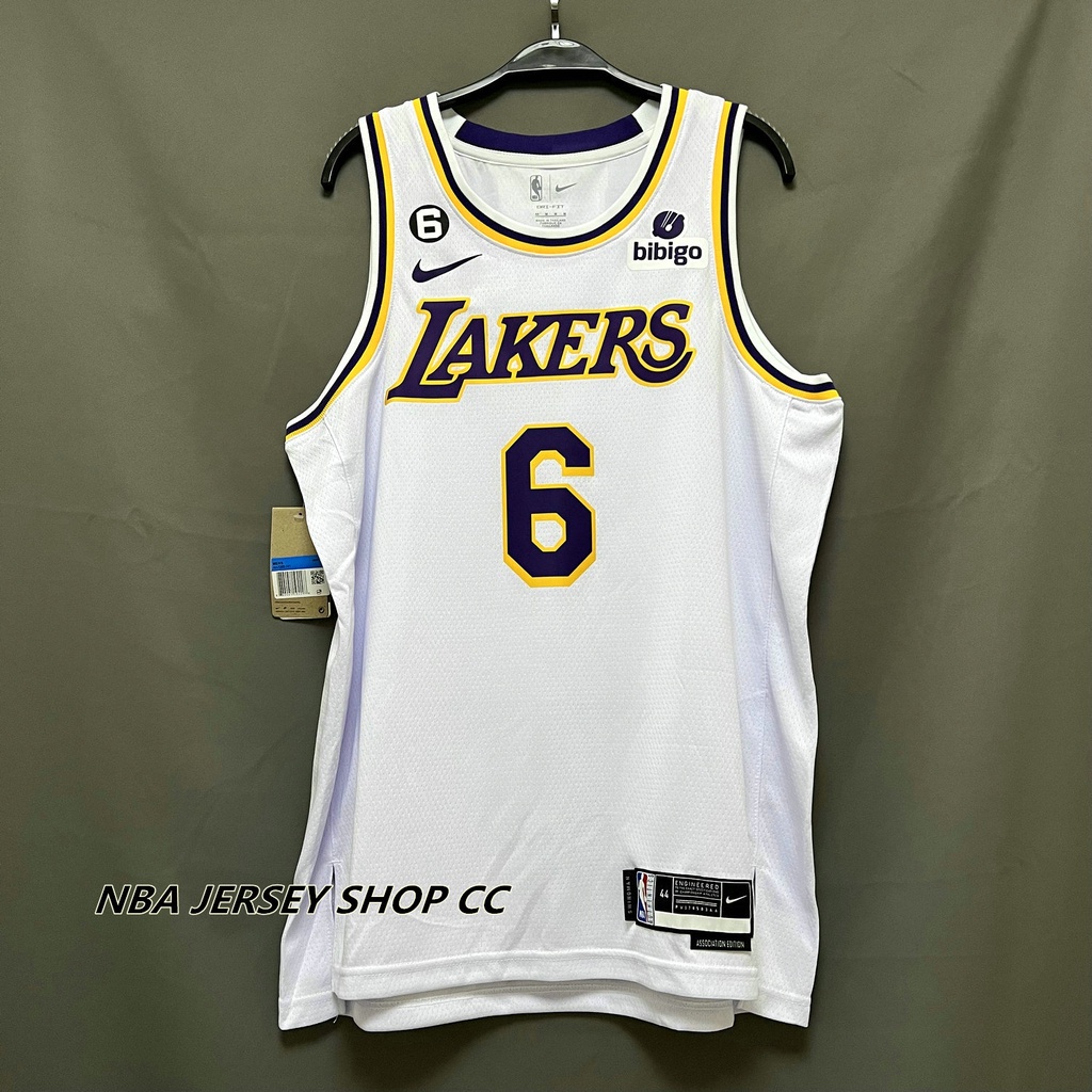 เสื้อกีฬาแขนสั้น ลายทีม Nba Los Angeles Lakers Lebron James 6 2022 23 Association Edition ชุด 