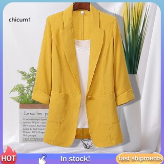 Cc เสื้อโค้ทสูท แขนสามส่วน ใส่สบาย พลัสไซซ์ แฟชั่นฤดูใบไม้ผลิ ฤดูใบไม้ร่วง สําหรับผู้หญิง ใส่ทํางาน และเดินทาง
