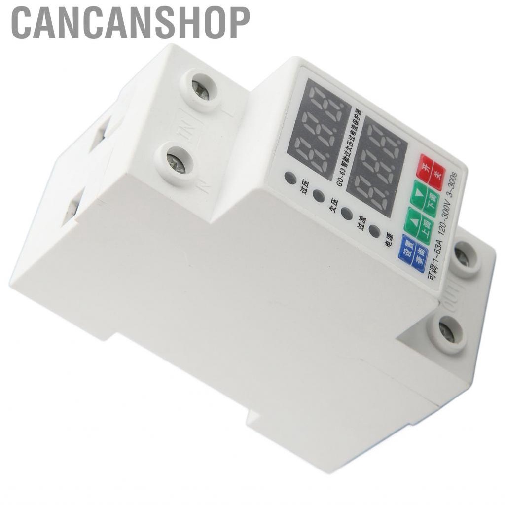 cancanshop-overvoltage-protector-din-rail-pc-circuit-breaker-2-phase-120-300v-1a-63a-short-protection-for-office