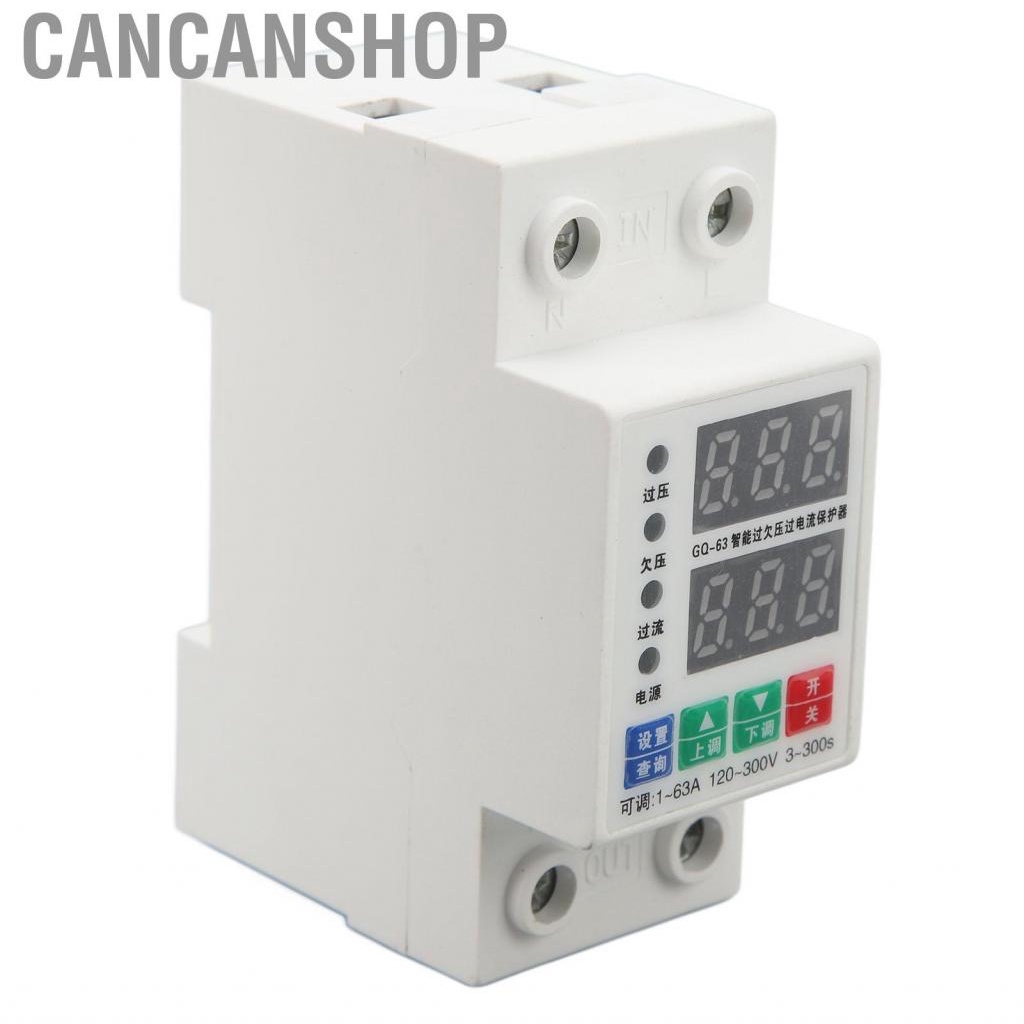 cancanshop-overvoltage-protector-din-rail-pc-circuit-breaker-2-phase-120-300v-1a-63a-short-protection-for-office