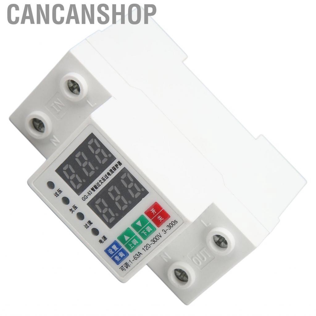 cancanshop-overvoltage-protector-din-rail-pc-circuit-breaker-2-phase-120-300v-1a-63a-short-protection-for-office