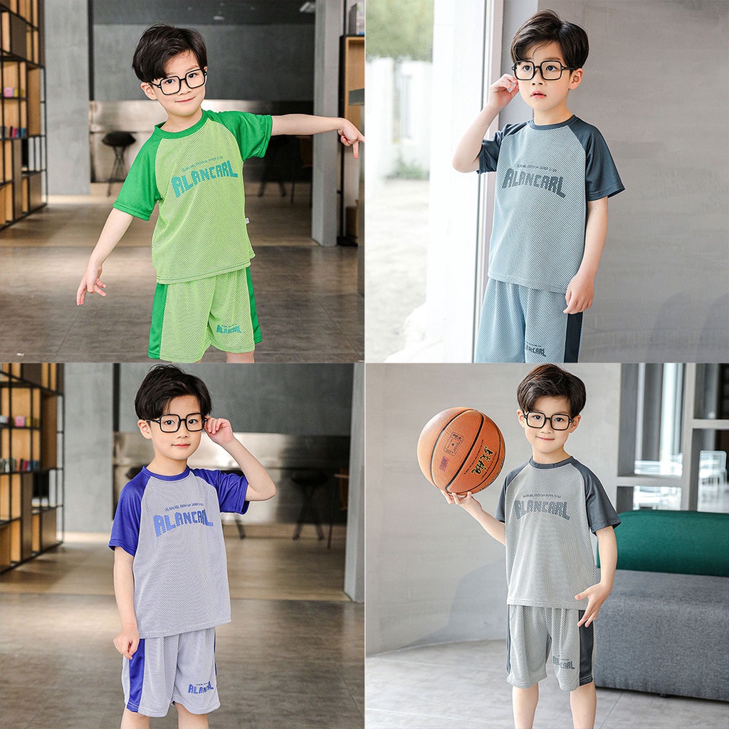 ชุดบาสเด็ก-ชุดกีฬาเด็ก-เสื้อผ้าเด็ก-อายุ-6-เดือน-6-ปี-ผ้าระบายอากาศดี-เสื้อแขนสั้น-กางเกงขาสั้น