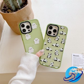 เคสโทรศัพท์มือถืออะคริลิคแข็ง TPU นิ่ม กันกระแทก ลายแพนด้าผี สําหรับ iPhone 14 13 12 11 Pro Max i14 i13 i12 i11