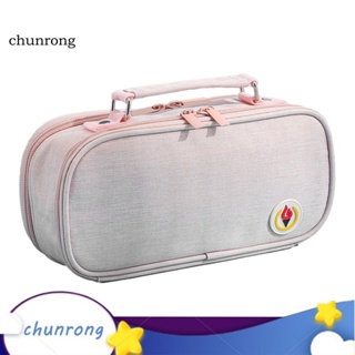 Chunrong กระเป๋าดินสอ น้ําหนักเบา มีซิป สองทาง ทนต่อการซีดจาง สําหรับห้องเรียน