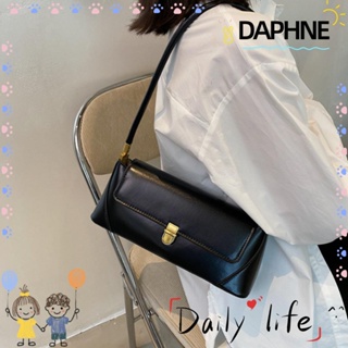 Daphne กระเป๋าสะพายไหล่ กระเป๋าถือ หนัง PU สีพื้น เข้ากับทุกการแต่งกาย สําหรับสตรี